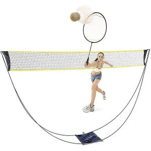 Ensemble De Filet De Badminton Et De Volley-Ball Portable Polyvalent Avec Sac De Transport - L&eacute;ger, Durable, Installation Facile Pour S'amuser &Agrave; L'int&eacute;rieur Et &Agrave; L'ext&eacute;rieur ! - Neuf