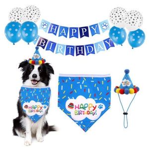Adorable Ensemble Bandana D'anniversaire Et Chapeau De Fête Pour Chien - Célébrez La Journée Spéciale De Votre Animal Avec Style - Neuf