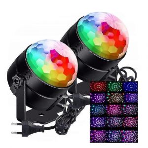 Lumière de scène 15 couleurs petite boule magique Led lumière Disco Lumière de scène Cristal Disco Boule magique Lumière laser colorée - Neuf