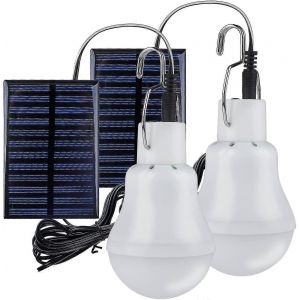 Lampes Solaires Portables De Camping, Lampe Solaire Led D'urgence, Lanterne De Jardin, Éclairage Solaire Avec Crochet, Panneau Lumineux Pour Le Camping Et La Pêche - Neuf