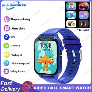 Montre De Jeu Pour Enfants, Cam&eacute;ra Frontale, Lampe De Poche, Batterie Haute Capacit&eacute;, Moniteur De Sommeil, Podom&egrave;tre De Sport, Cadeau Pour Gar&ccedil;ons Et Filles.Blue. - Neuf