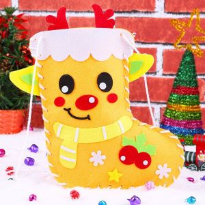 Feutre De Noel Artisanal En Tissu Non Tisse, Mignon, Bricolage, Feutre, Couture, Artisanat, Ornement, Jouet Fait Main, Bas (Cerf) - Neuf