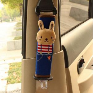Pièce (Lapin) De Protection De Ceinture De Sécurité Pour Enfant, Housse De Coussin De Siège En Coton, Motif Animal De Dessin Animé, Harnais D'épaule Confortable, Détachable Et Lavable - Neuf