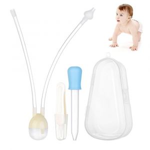 Mouche-B&eacute;b&eacute; Pour Nourrissons &iquest; Aspirateur Nasal En Silicone S&ucirc;r Avec Conception Anti-Reflux Et Outils De Nettoyage &iquest; Bleu - Neuf