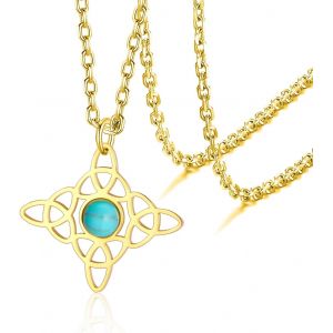 Kal-Sorcières Noeud Collier En Acier Inoxydable Magique Sorcière Noeud Celtique Noeud Sorcellerie Collier Irlandais Wiccan Païen Bijoux Pour Femmes Adolescents - Neuf
