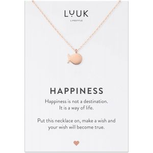 Colliers Filigranes En Acier Inoxydable Avec Diff&eacute;rents Pendentifs Et Carte Happiness, Porte-Bonheur, Cadeau, Bijoux Pour Femme, Argent, Or, Rose - Neuf