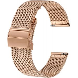Eryi-Bracelets De Montre En Métal, Boucle Déployante, Bracelets En Maille D'acier Inoxydable 316l, Bracelet De Remplacement À Dégagement Rapide Pour Hommes Et Femmes, 18mm 20mm 22mm - Neuf