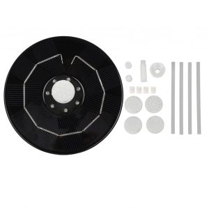 HJLIAN Fontaine solaire pour bain d'oiseaux, 3,5 W, LED RVB, pompe solaire avec lumieres LED colorees, pour jardin, petit etang, piscine exterieure, aquarium - Neuf