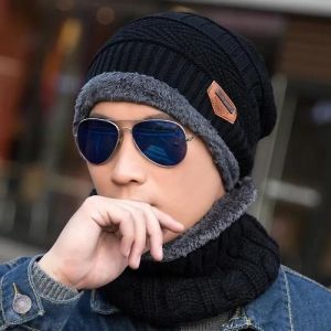 Balaclava Ensemble De Bonnet Et Col Écharpe D¿Hiver Chapeau Tricoté Cache-Cou Châle Laine Polaire Chaud Casequette Foulard Épais - Neuf