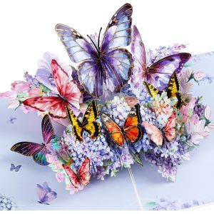 3d Pop Up Carte De Voeux D'anniversaire Papillons Et Fleurs,3d Pop Up Carte De Voeux Avec Enveloppe Pour Femme,Mère & Amie (Bon Rétablissement,Merci,Anniversaire De Mariage) - Neuf
