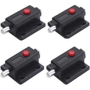Lot de 4 loquets de porte &agrave; ressort durables pour armoires - Serrure automatique pour meubles, noire, installation facile, r&eacute;sistante &agrave; la corrosion - Neuf