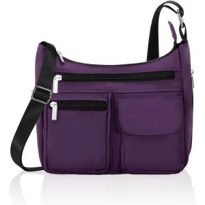TZF-Sac Bandoulière Femme Polyester Léger Petit Sac à Main Tissu Sac Besace avec Multiples Poches Voyage Sport Shopping Travail Université - Neuf