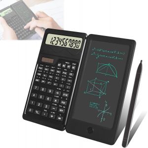 TEPPD-Calculatrice Scientifique avec Tablette d'écriture,Calculatrice Scientifique d'ingénierie avec Écran LCD à 10 Chiffres et Batterie Solaire,Polyvalente et Silencieuse pour Les Étudiants et Le Bu - Neuf