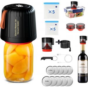 Mason Jar Lot De 10 Sacs De Mise Sous Vide Pour Bocaux Mason Jar Avec Sacs Sous Vide, Bouteilles De Vin, Bocaux &Agrave; Bouche Large Et Normale Avec 10 Couvercles, 10 Sacs Sous Vide - Neuf