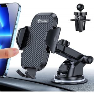 Support Telephone Voiture,[3 en 1][Plus Stable],Porte T&eacute;l&eacute;phone Portable avec Clip et Ventouse Rotation 360&deg; Op&eacute;ration &agrave; Une Main pour Tous Les Telephone(iPhone 14),Auto,GPS - Neuf