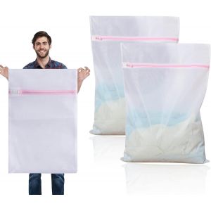 Pièces Filet à linge 80 cm x 60 cm Grand sac à linge Filet de lavage Machine à laver Machine à laver Sac à linge Utilisé pour les rideaux, manteaux, pulls, literie, jouets en peluche, tapis, etc. - Neuf