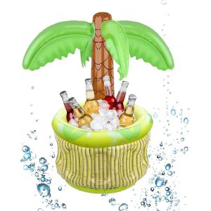 Rafraîchisseur de boisson gonflable en forme de palmier Porte-gobelet flottant Accessoire de fête pour fête d'été - Neuf