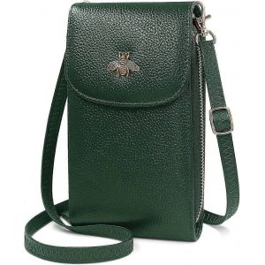 Sac bandouli&egrave;re T&eacute;l&eacute;phone Sac en Cuir de Dames Petit T&eacute;l&eacute;phone sac Bandouli&egrave;re d'&Eacute;paule Portefeuille avec 8 Fentes pour Cartes Multi-Compartiment Vert - Neuf