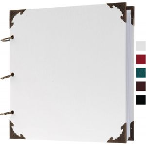 Grand Album Photo &Agrave; Composer Soi-M&ecirc;me De 30,5 X 30,5 Cm Avec Couverture En Cuir, 80 Pages Vierges En Papier Kraft Pour Scrapbooking, Pour Anniversaire De Mariage Et B&eacute;b&eacute;, Marron - Neuf