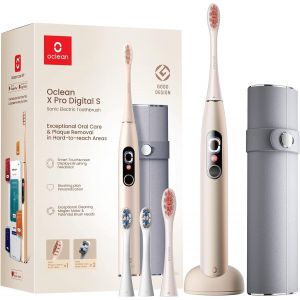 X Pro Digital Brosse &Agrave; Dents &Eacute;lectrique Avec 4 T&ecirc;tes De Brosse &Agrave; Dents Et &Eacute;tui De Voyage, &Eacute;cran Tactile, 3 Modes Et Suivi En Temps R&eacute;el De 8 Zones, Autonomie 30 Jours, Minuteur & App, Argent&eacute; - Neuf