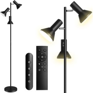 Lampadaire Led Dimmable 30w, Lampe De Lecture À 3 Lampes Réglable Avec Télécommande Et Tactile, 3000k-6500k Lampadaire Moderne Pour Salon, Chambre, Bureau, Noir - Neuf
