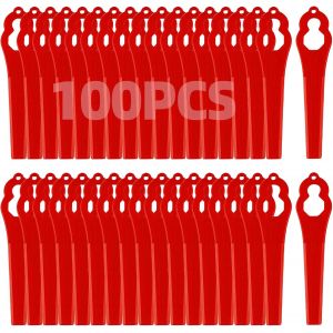 SUBZONAL-Lot de 100 Lames de Tondeuses, Lame Plastique Coupe Bordure, pour FRT18A FRT18A1 Art 46155 FRT20A1 Accessoires, Lames de Rechange pour Coupe Bordure sans fil, pour Jardin Pelouse - Neuf