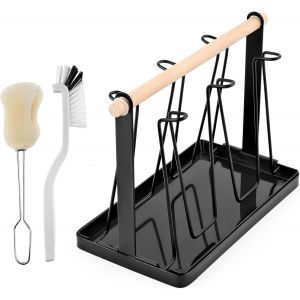 Egouttoir Bouteille,Porte-&Eacute;gouttoir Avec 6 &Eacute;tag&egrave;res Bouteille En M&eacute;tal,&Eacute;gouttoir Bouteille Pour Cuisine Avec Tapis De Drainage Amovible Pour Gobelet,Biberons,Tasses &Agrave; Caf&eacute; - Neuf