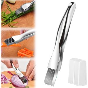 Oayew-Shred Silk The Knife, Couteau &Agrave; D&eacute;chiqueter En Acier Inoxydable, 2024 Upgrade Couteau &Agrave; Oignon Vert Couteau &Agrave; D&eacute;chiqueter Shred Silk Sharp Scallion Cutter Shred - Neuf