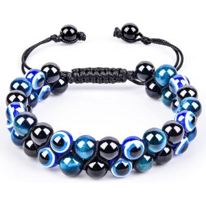 Eryi-Bracelet En Cristal D'oeil De Tigre Bleu Naturel - Fait Main, Bijoux Unisexe Pour Homme - Neuf