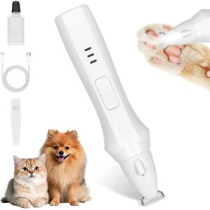 Jgd-Tondeuse Pour Pattes, Tondeuse Silencieuse Pour Chien Sans Fil Ipx5 &Eacute;tanche Avec Led, Animaux, Pour Chiens Chats Pattes, Yeux, Oreilles, Visage, Corps - Neuf