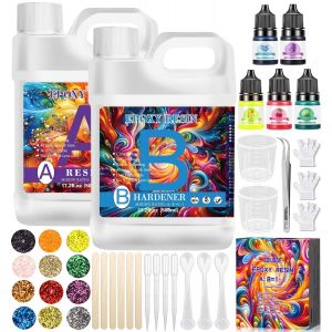 R&eacute;sine Epoxy, 1:1 Epoxy Resin Kit Complet, 1016 Ml Resine Epoxy Transparente, Kit Resine Epoxy Complet D&eacute;butant, Pour Fabrication De Bijoux, Artisanale, Porte-Cl&eacute;s - Neuf