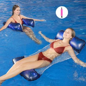 Hamac Gonflable Flottant Pour Piscine, Chaise Longue Gonflable Polyvalente Avec Pompe A Air - Neuf