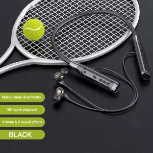 4 haut-parleurs sans fil Bluetooth casque 5.0 basse &eacute;couteur st&eacute;r&eacute;o t&eacute;l&eacute;phone jeu casque 100 heures de lecture IPX5 Black - Neuf