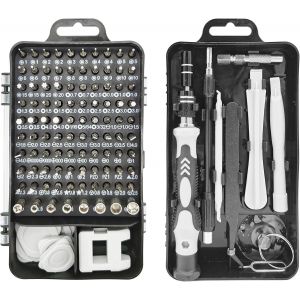 Kit d'outils de m&eacute;canicien de pr&eacute;cision Mini tournevis: 115 en 1 Kit d'outils de r&eacute;paration de t&eacute;l&eacute;phone portable avec embouts pour PC, ordinateur, iPhone, ordinateur portable, tablette, PS5, Xbox - Neuf