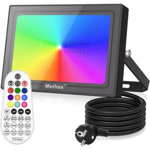 Tianyi-35w Projecteur Rgb Exterieur 10 Couleurs 12 Modes Spot Led Couleur Avec 360° Rf Telecommande 6 Niveaux De Luminosité Minuterie Ip66 Étanche Lampe Rgb Pour Jardin Bar Halloween Noël Lot De 1 - Neuf