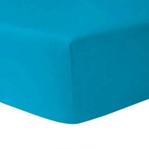 Drap Housse 140 X 190 Cm Haute Qualite - 100 % Coton 57 Fils/Cm - Turquoise - Tcp - Neuf