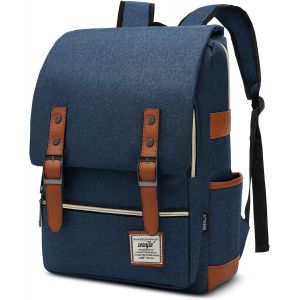 ChenQuanSarl-Mode Sac &Agrave; Dos Hommes Femmes Grande Capacit&eacute; Pour Travail Voyage &Eacute;cole - Cartable D'&Eacute;paule Mes r Causal Toile Bleu B - Neuf