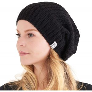 Jexnovashop-Chapeau Femme Bonnet Homme Hiver - Grand Beanie Slouchy Tombant En Tricot Souple Surdimensionné Chaud Pour Grosse Tete Dreadlocks Mode Japonais - Neuf