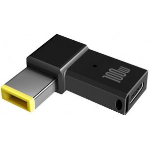 JGD-Adaptateur 100 W 5 A Type C femelle vers pointe fine, convertisseur USB C vers port rectangulaire, convertisseur de charge rapide PD pour Thinkpad pour ordinateurs portables Lenovo &agrave; port rectang - Neuf
