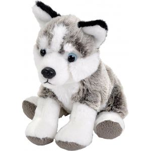 KALANKA-Wild Republic Pocketkins Eco Husky, Animal en Peluche, 12 cm, Rembourrage en Bouteilles d'eau recycl&eacute;es fil&eacute;es - Neuf