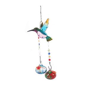 Carillons Éoliens Mangeoire À Oiseaux Suspendue Avec Ports D'alimentation En Forme De Fleur A - Neuf