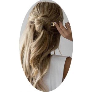 Kalvd-Metal Hair Fork Barrette Minimalist Hair Pin Bun Holder Barrette Broche À Cheveux Broche Française Pour Femmes Et Filles (Style C) - Neuf