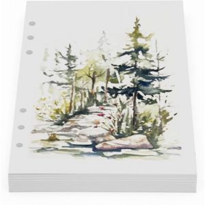 KALANKA-Wanderings Papier Aquarelle A5 &iquest; 300 GSM Recharge &Agrave; 6 Anneaux &iquest; 8 1/4 X 5 5/8"" &iquest; Feuilles &Eacute;paisses Blanches Non Lign&eacute;es &iquest; Compatible Avec Filofax A5, 6 Trous &iquest; 30 Feuilles Aquarelle - Neuf