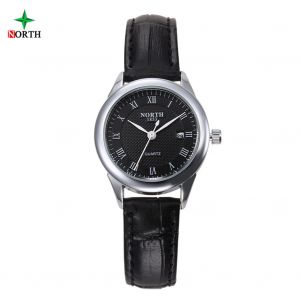 1 Paire/Ensemble De Montres-Bracelets Analogiques Rondes A Quartz Avec Bracelet En Cuir Pour Couple (Cadran Noir Et Boitier Argente) - Neuf