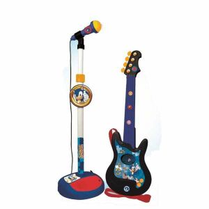 Guitare b&eacute;b&eacute; Sonic avec micro karaok&eacute; jouet musical &eacute;ducatif pour enfants d&egrave;s 3 ans - Neuf