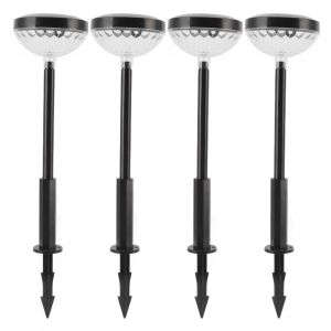 Hjlian Lot De 4 Lampes Solaires D'exterieur Pour Pelouse, Eclairage Decoratif Au Sol, Lumiere Chaude Et Toujours Lumineuse, 2 Vitesses - Neuf