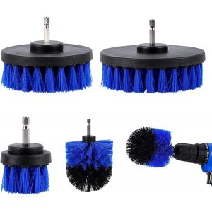 4 Piece Brosse NettoSet,Brosse Rotative Nettoyage,2''/3.5''/4''/5'' Brosse Perceuse for Baignoires,Bathroom Sink,Kitchen Sink (Bleue) - Neuf