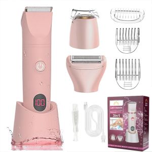 Chenquansarl-3 In 1 Rasoir Electrique Femme, Tondeuse Femme Intime, Ipx7 Étanche Rasoir Femme, Utilisation Humide Et Sèche Pour Le Vi , Les Aisselles, Les Jambes (Rose) - Neuf