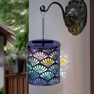 Sansh-Lampe Solaire Exterieur Jardin Suspendue, 3d Étoilé Lanterne Solaire Exterieur Avec Rgb Ampoule, Ip54 Étanche Lumiere Solaire Exterieur Pour Terrasse Pelouse Balcon Cour Décoration (Secteur) - Neuf