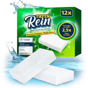 ERYI-Eponge Magique 12X - Gomme Magique Avec Une Durabilité 2,5X Supérieure | Éponge Magique Extra Longue Durée | Eponge Magique Mur Blanc Enlève La Saleté Dans La Cuisine Et La Salle De Bain - Neuf